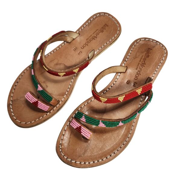 Laid Back London Size 38 Beaded Sandals - Picture 1 of 8
